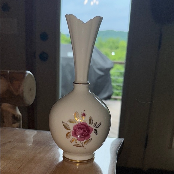 Vintage Lenox Rhodora Pink Rose Vase - Picture 1 of 2